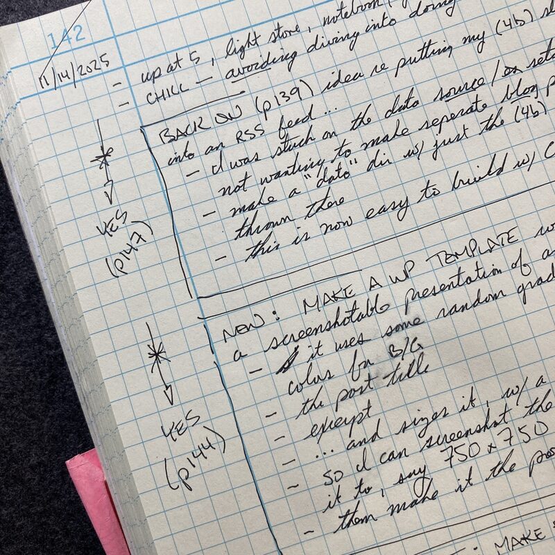 A notebook page with two ideas marked with stars